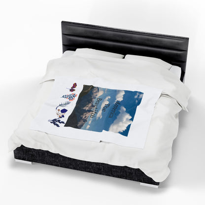 America the Beautiful Velveteen Plush Blanket - Cozy Decorative Throw for Home