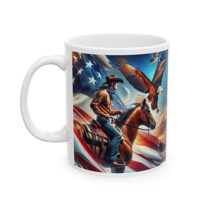 American cowboy Ceramic Mug, (11oz, 15oz)