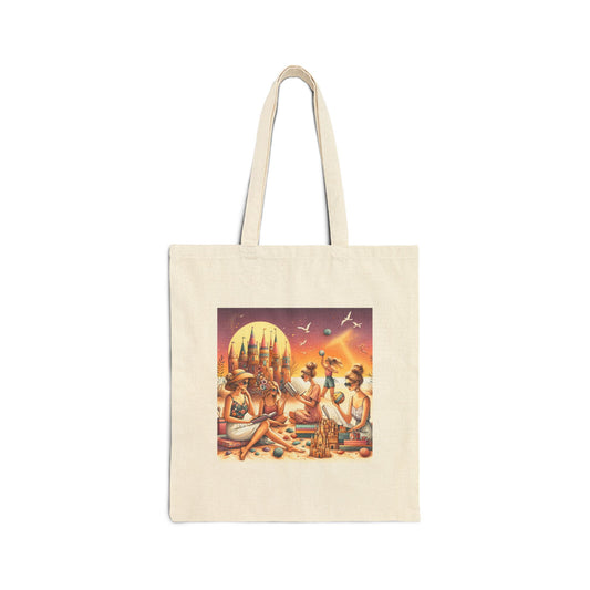 Vintage Art Cotton Canvas Tote Bag - Perfect for Eco-Friendly Shopping & Beach Days