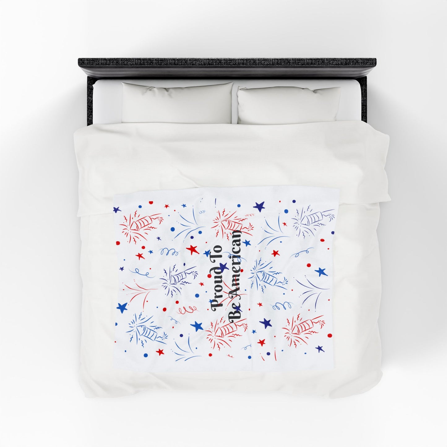 Proud to Be American Velveteen Plush Blanket - Cozy Throw for Patriotic Celebrations