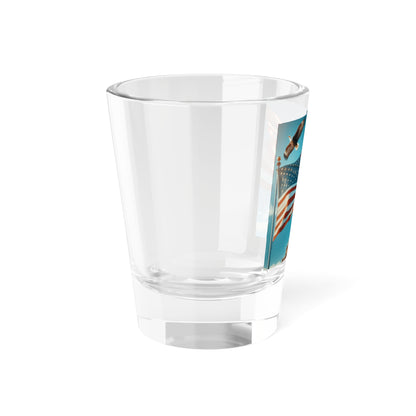 Patriotic Shot Glass with American Flag & Liberty Icon