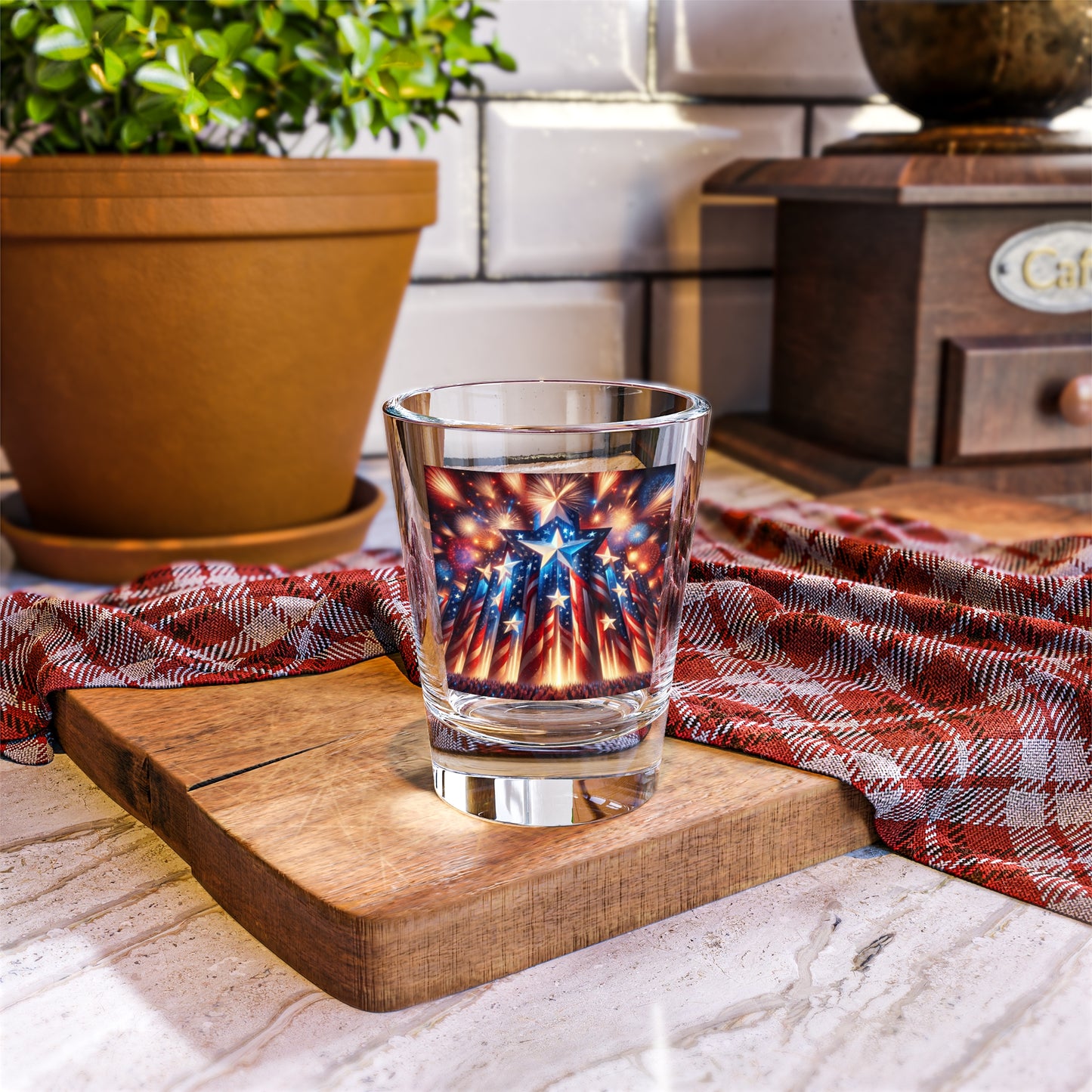 Patriotic Shot Glass with Star Design - Perfect for Celebrations