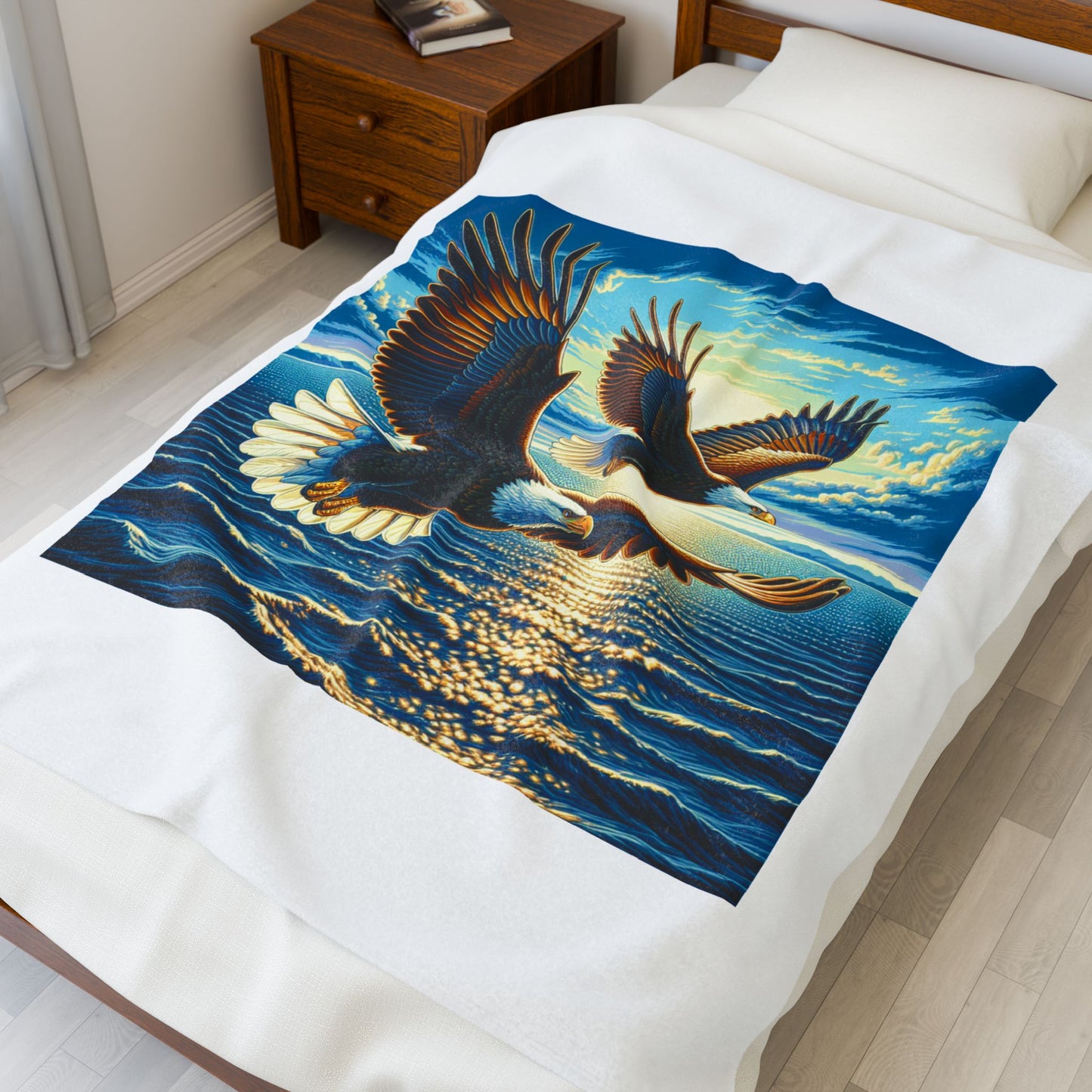 Majestic Eagle Velveteen Plush Blanket - Cozy Home Décor for Nature Lovers