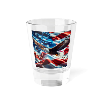 Patriotic Shot Glass with Eagle and American Flag - Perfect for Celebrations