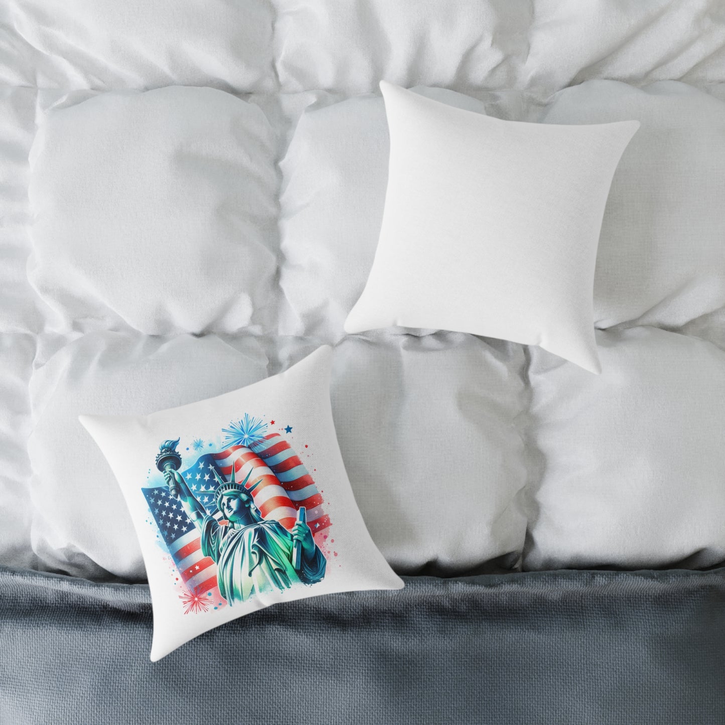 Statue of liberty Square Poly Canvas Pillow