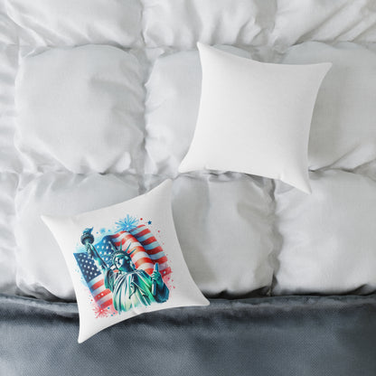 Statue of liberty Square Poly Canvas Pillow
