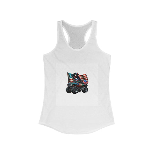 American dog monster truck Women's Ideal Racerback Tank