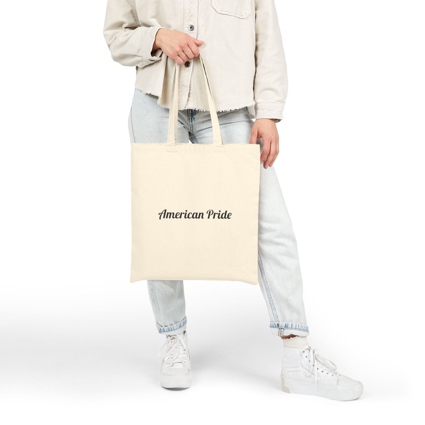 American Pride Cotton Canvas Tote Bag - Eco-Friendly Shopping Bag for Everyday Use