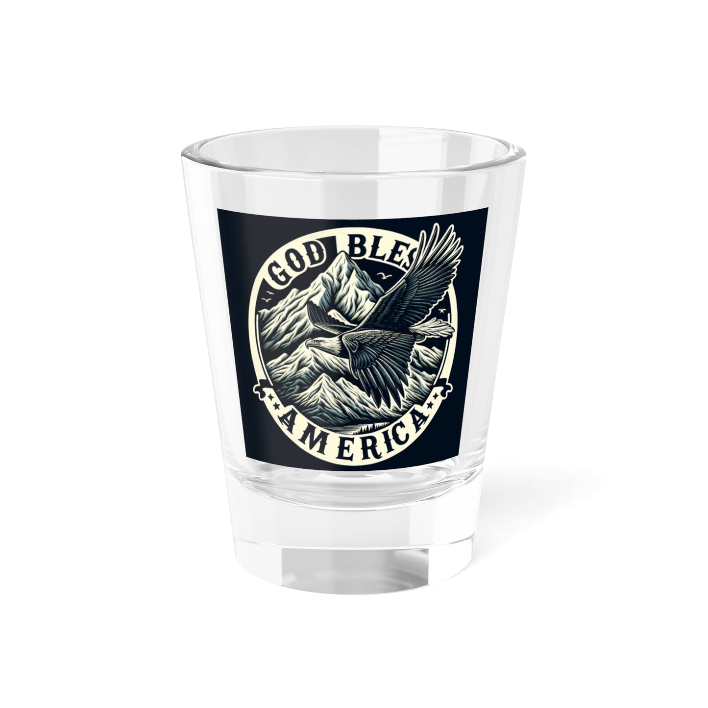 God Bless America Shot Glass - 1.5oz Patriotic Drinkware