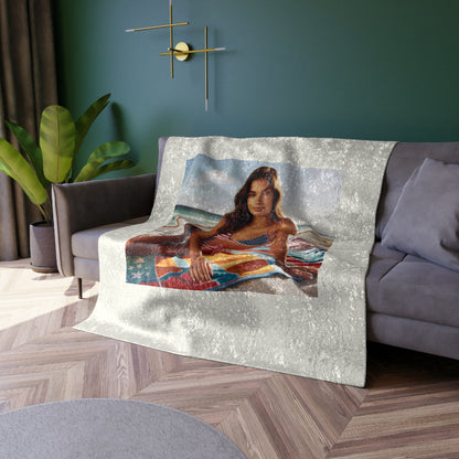 Cozy Crushed Velvet Blanket with Summer Vibe