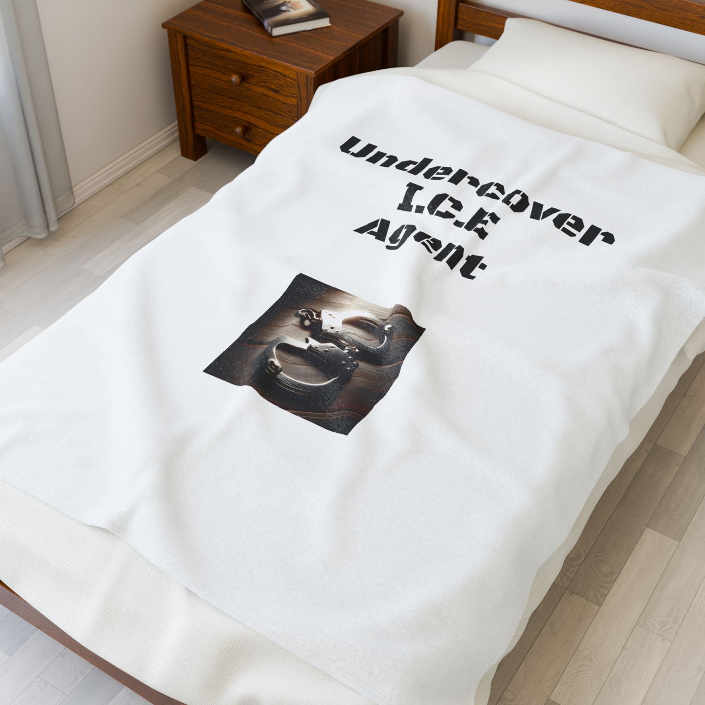 Undercover I.C.E. Agent Velveteen Plush Blanket - Cozy Gift for Law Enforcement Enthusiasts