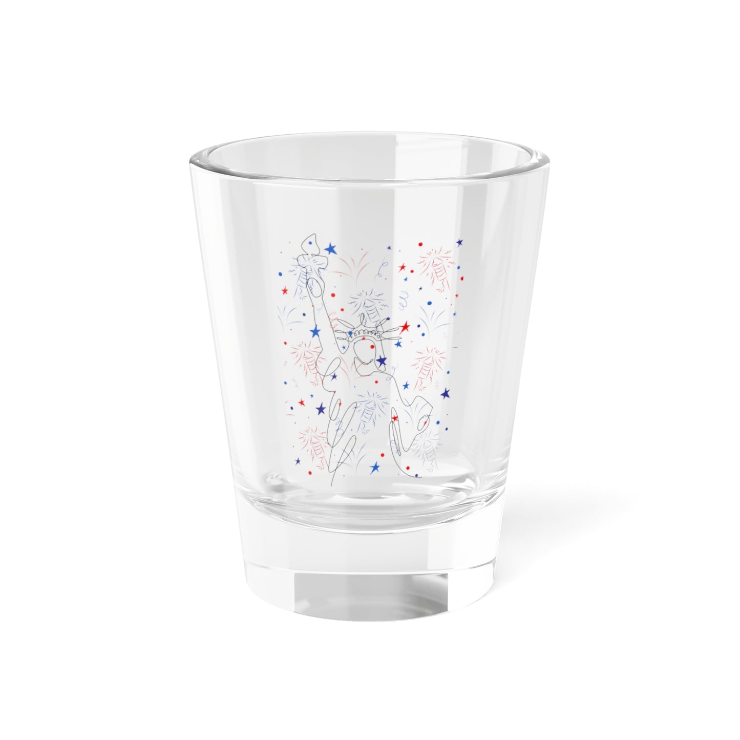 Patriotic Shot Glass - 1.5oz with Fireworks Design