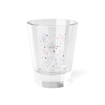 Patriotic Shot Glass - 1.5oz with Fireworks Design