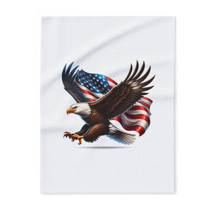 Eagle and American flag Arctic Fleece Blanket