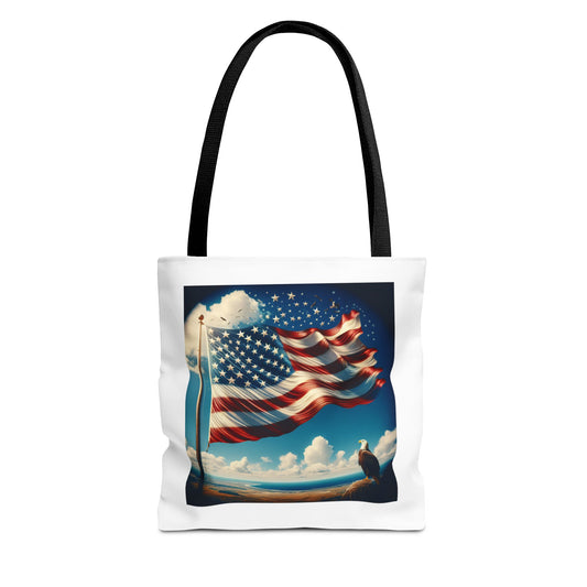 Flying American Flag Tote Bag (AOP)