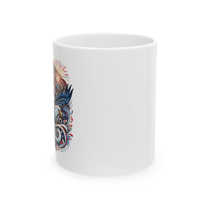 Patriotic American eagle Ceramic Mug, (11oz, 15oz)