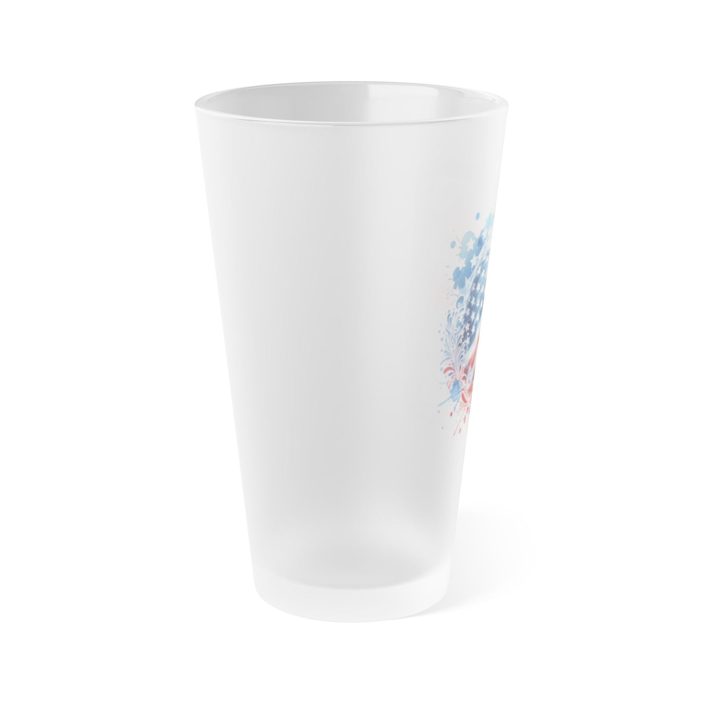 Patriotic Eagle Frosted Pint Glass - 16oz, Perfect for Fourth of July Celebrations