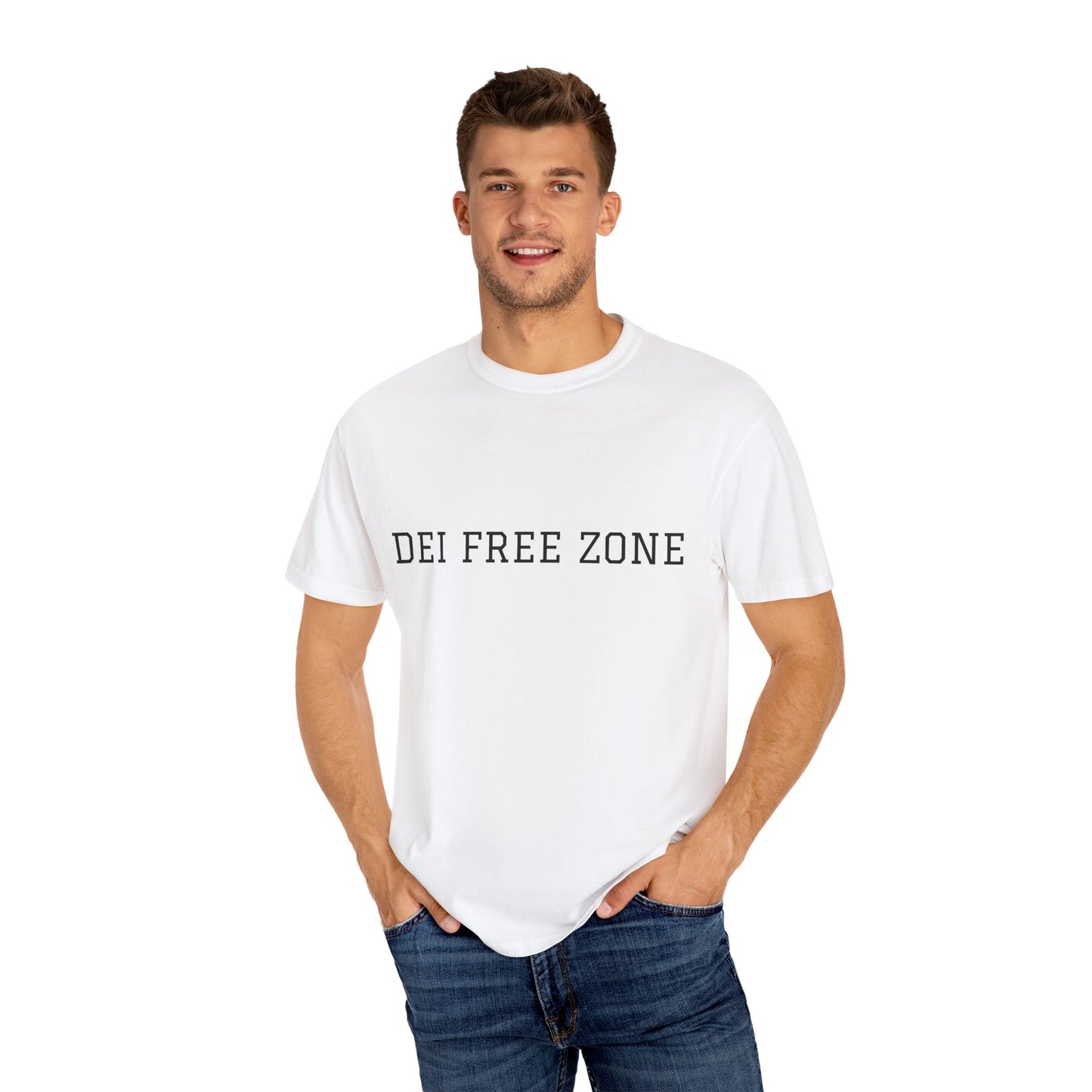 DEI FREE ZONE Unisex Garment-Dyed T-shirt