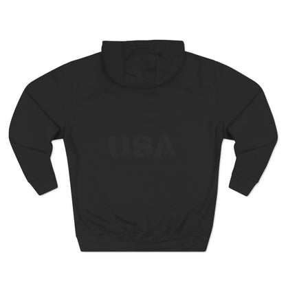 4 Wheeler and American flag Three-Panel Fleece Hoodie