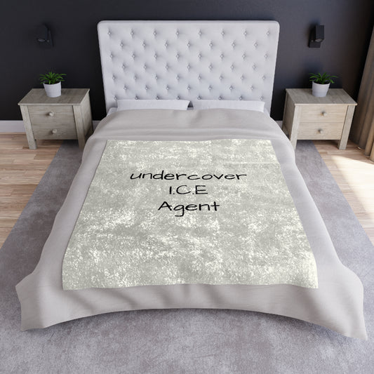 Undercover I.C.E. Agent Crushed Velvet Blanket - Cozy & Stylish Gift for Agents and Adventurers